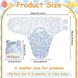 Ramede 6 Pack Preemie Swaddle Blanket with Hats Sleep Swaddle for Baby Boy Girl Preemie Newborn Sacks Soft Cotton Wearable ()