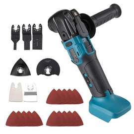 Cordless Oscillating Tool Compatible with Makita 18V Battery,Brushless-Motor Oscillating Multi-Tool with Auxiliary Handle for Scraping, Sanding,Cutting