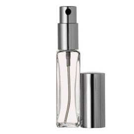 Riverrun Cologne Perfume Travel Atomizer Empty Refillable Slim SQUARE Glass Bottle Silver Sprayer 1/4 oz. 7.5ml (1 Bottle)