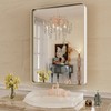 WEER 22X30 Inch Brushed Nickel Bathroom Mirror, Brushed Silver Metal