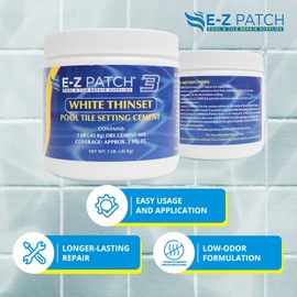 E-Z Patch 3 Pool Tile Thinset Cement for Repairs - Color Adjustable Pool Tile Adhesive (1 lb)