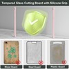 2PCS Glass Cutting Board with Silicone Grip, 80% Stronger Shatter