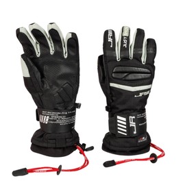 JRZHX Waterproof Ski Gloves Women & men with Quadruple Layer Protection, Thinsulate Insulation & EVA Anti-Collision, Reinforced Palms, Snow Stopper Wristband, Anti-Lost Rope & Zippered Pockets (Black)