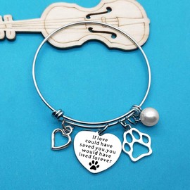 Pet Memorial Bracelet Gift If Love Could Have Saved You You Would Have Lived Forever Bracelet Loss of Pet Gifts Sympathy Gifts for Loss of Dog in Memory of Dog Cat Gift