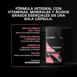 Multivitamínico Mujer Coq10 Biotina Ácido Hialurónico Vitaminas Minerales Certificado Fst Belleza Bienestar Integral Cápsulas Meses