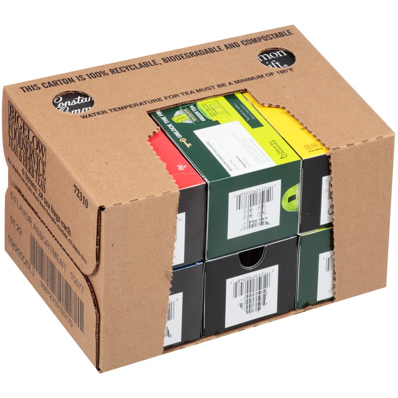 Bigelow Assorted Tea Packs, Six Flavors, 28/box, 168/carton