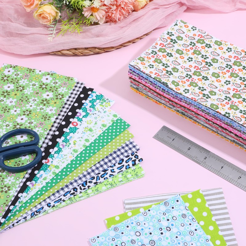 Ckhoid 100 Pcs 10 x 10 Inches Cotton Fabric Squares