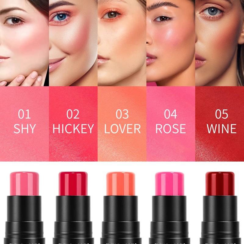 3-in-1 Cream Rouge Pen for Cheeks, Lips and Eyeshadow, Waterproof,