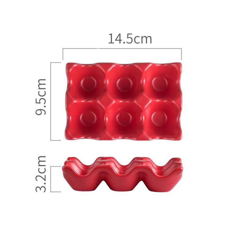 HEALEEP 6 Cups Ceramic Egg Holder for Fridge: Egg Tray