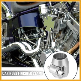 Partuto 5 Pcs AN4 Hex Car Hose Finisher Pipe Clamp with Screw Silver Tone Replacement