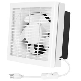 Fanspex 6" Shutter Exhaust Fan, 258CFM Window or Wall Mount Ventilation Fan for Greenhouse, Attic, Garage, Bathroom, Kitchen