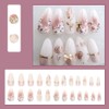 24 Pcs Summer Press on Nails Short Almond,MINGCHUN Ombre Fake