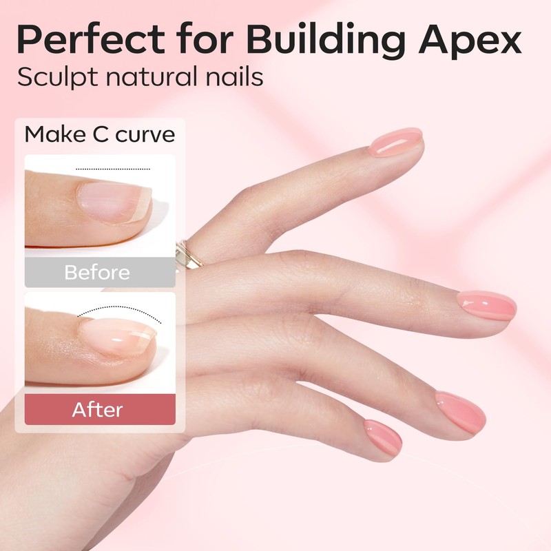 Modelones 8-in-ONE Builder Naill Gel, 6 Colors Pink Clear Builder
