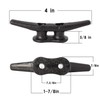 VEITHI 4 inch Electrophoretic Coated Black Dock Cleats (4 Pack),