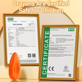 Four Candies 24 Colors Crayons for Kids, My First Jumbo Crayons for Toddlers with Easy-Grip, Non-Toxic Washable Water-Drop Shape Crayons for Kids, Safe Coloring Art Supplies