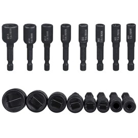 Wolfride 8 Tap Socket, Hex Shank Socket Adapter, Alloy Steel, For M4, M5, M6, M8, M10, M12, M14, M16, For Taps, Mold Making, Automotive Repair, DIY