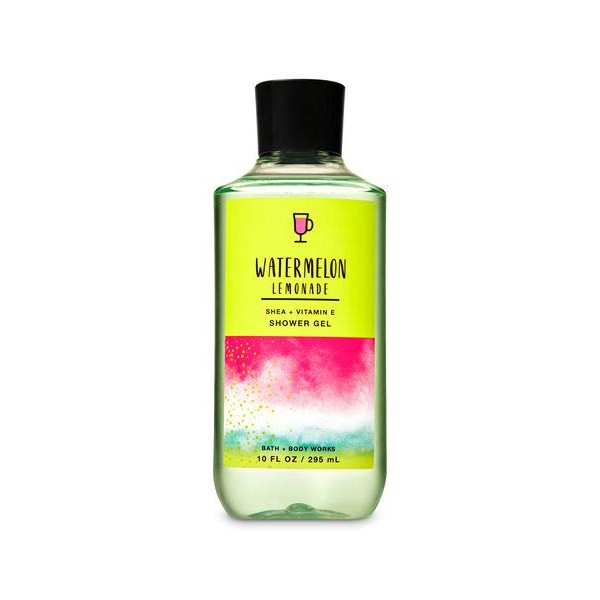 Bath and Body Works Watermelon Lemonade Shower Gel Wash 10 Ounce Lime Green and Pink Label