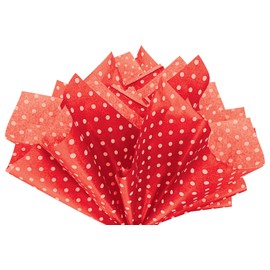 Flexicore Packaging Red Polka Dot Print Gift Wrap Tissue Paper Size: 15 Inch X 20 Inch | Count: 10 Sheets | Color: Red Polka Dot