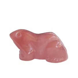 Sunshcat Synthetic Cherry Quartz Frog Hand Carved Pocket Animal Room Decor Gemstone,1.5 Inches Crystals and Healing Stone Figurines ﻿
