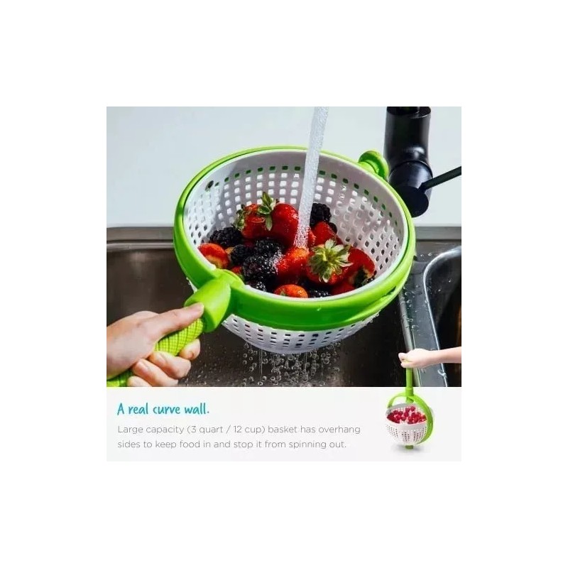 Total Supplier Colador Con Mango Plegable | Blanco Y Verde