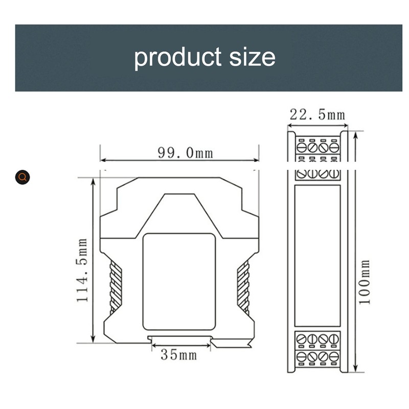 DC Signal Isolator 2 in 4 Out Current Transmitter 4‑20mA