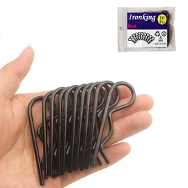 Ironking 10Pcs Gunblack Hitch Pin Clip R Clips Retaining Pins Tractor Cotter Pin Hair Pin Assortment Spring Clip Retainer Pins Kit for Hitch Pin Lock System, Trucks, Engine Repair M3*60mm