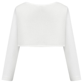 BONNY BILLY Girls' Cardigan Bolero Jacket Cotton Children's Clothing, White