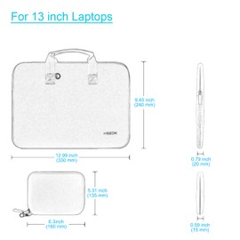 Hseok Elastic Laptop Sleeve 13 inch Briefcase with Small Case for MacBook Air 13 inch M2 A2681 M1 A2337 A2179 A1932 2023-2018/Pro 13 M2 M1 A2338 A2251 A2289 A2159 A1989 A1706 A1708,XPS 13,D02E01