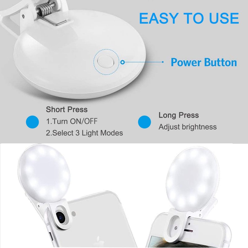 Mini Ring Light, Upgraded Sansent Small Clip On Ring Light,