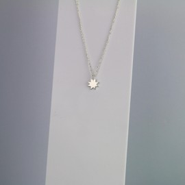 Tela Jewelry - North Star Necklace, Dainty 7mm Starburst Pendant on Cable Chain, Genuine 925 Sterling Silver Necklace, Hypoallergenic, Minimalist Design - Stylish & Durable Jewelry Gift for Women