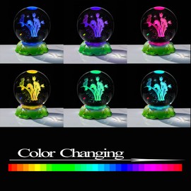 3D Crystal Ball Tulip Decor I Love You Gifts for Her Romantic Anniversary Valentine's Day Gift for Girlfriend Wife Mothers Day Christmas Birthday Presents for Mom Women