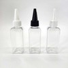Pointed Cap Square Dispensing Empty Bottle 50ml Transparent Double Cap 7ea