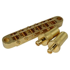 Gotoh GE103B-T Tune-O-Matic Style Guitar Bridge with Large Metric Stud Posts, Gold