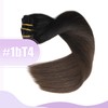 Sindra Clip in Hair Extensions Color #1BT4 Natural Black to