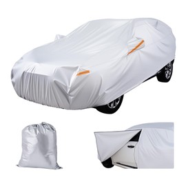 VEVOR Car Cover, Car Cover Waterproof for Toyota Camry Mid Size Sedan, Custom-fit All Weather Sun Rain Wind Frost Dust Snow Protection Full Exterior Covers with Door Zipper and Cotton Lining, Silver