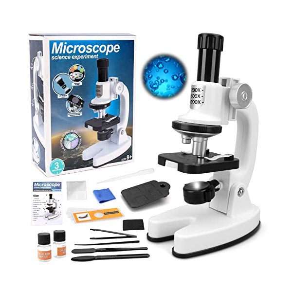 deAO Kids Microscope, Portable Microscope Kit with LED Light and