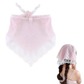 Pink Lace Head Scarf Bandana for Women's Hair Accessories for Long Fine Hair Scarves Headband Lace Triangle Bandana Head Scarf for Women Summer Kerchief Headband Pink