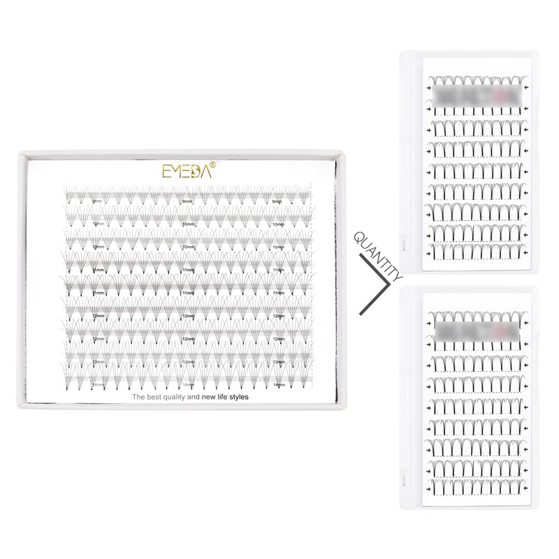EMEDA Prefabricated Volume Fan 8D Eyelash Extension 9 Lines D