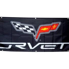 Corvette Flag Mechanic Chevy Banner 2x8ft