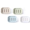 4PCS Plastic Square Soap Dish Bar Soap Holder for Shower