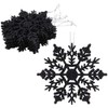 Christmas ConceptsÂ® Pack of 12 - 10cm Glitter Snowflake Hanging Decorations - Christmas Decorations (Black)