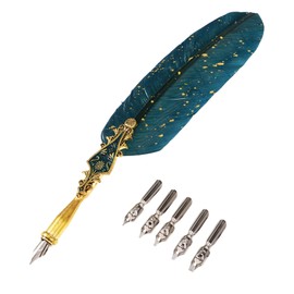 DOITOOL 1 Set Vintage Quill Pen Set Decorative Calligraphy Kit with Replacement Nibs Retro Style Writing Tools for Beginners and Advanced Calligraphers Comfortable Grip for Long Writing