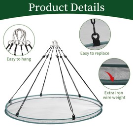 2 Pack Bird Seed Catcher Trays for Hanging Bird Feeder Platform 30" Seed Catcher for Hummingbird Feeders with Adjustable Hanging Hoop for Outdoor Garden