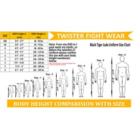 Twister Judo Gi Black Tiger Judo Uniforms Gi M/O Premium Quality Cotton Grain Cloth 450GRM, With Free Belts (Blue, 5)