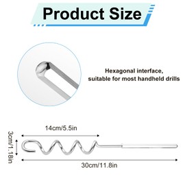 Peanut Butter Stirrer, 30 cm Stainless Steel Nut Butter Mixer Peanut Butter Mixing Tool Drill Nut Butter Stirrer Quick Mixing Stirrer Utensil for Mixing Various Peanut Butter Jam