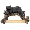 Rustic Cabin Style Black Bear on Log Toilet Paper Holder