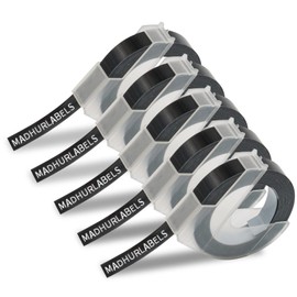 5 X Embossing Label Tape Compatible with Dymo Omega Tape, Replacement for Dymo Labels 9mm Use for Omega Junior Home Embossing Label Maker