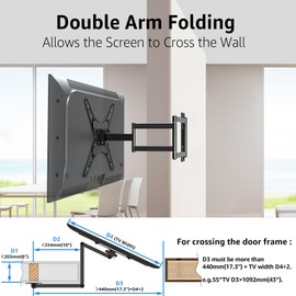 MOUNTUP Corner TV Wall Mount for Most 26-65 Inch TVs, Long Arm TV Mount with 30 Inch Extension Arm, Smooth Swivel Tilt Single Stud Full Motion Bracket Max VESA 400x400mm, 77 lbs Heavy Duty, MU0057