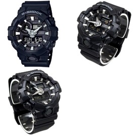 Police Self-Defense Force G-SHOCK 20ATM Waterproof Ana-Digi Plastic Belt Watch for Men (GA-700-1A GA-700-1B GA-700-4A) (GA-700-1B(Black B))