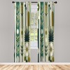 Ambesonne Mid Century Modern Curtains, Abstract Circles Leaves and Stripes